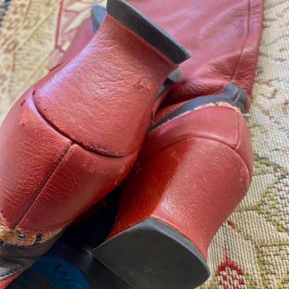 John Fluevog Boots Thanks Amazing Rust Brown Leather Size 8 - Picture 12 of 14